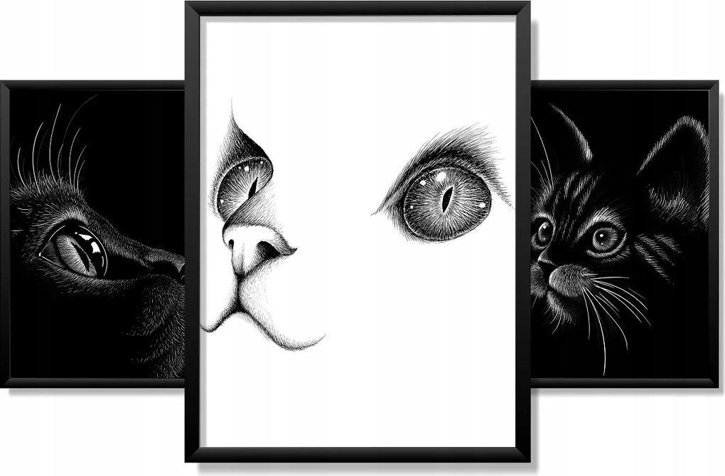 Vászonkép Keretben 90x40cm Modern Macska minta