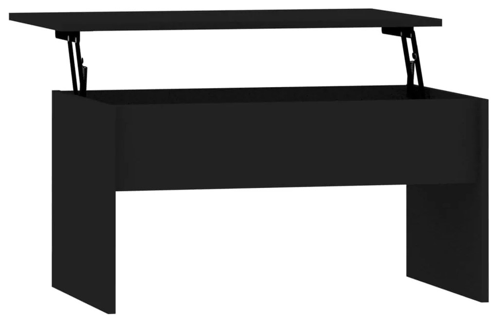 Fekete szerelt fa dohányzóasztal 80 x 50,5 x 41,5 cm