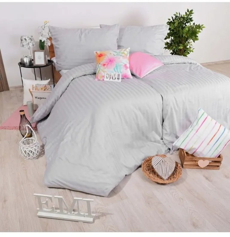 EMI szürke damaszt ágyneműhuzat, Párna 45x65