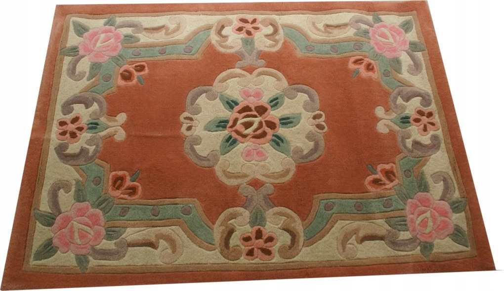 Aubusson gyapjú szőnyeg 100x140 barackszínű