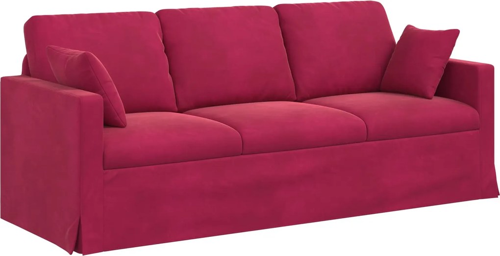 vidaXL Kanapé Bordó 198 x 78 x 80 cm Bársony