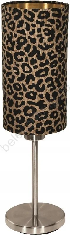 Asztali Lámpa Acél Talppal, Designer Párduc Mintás
