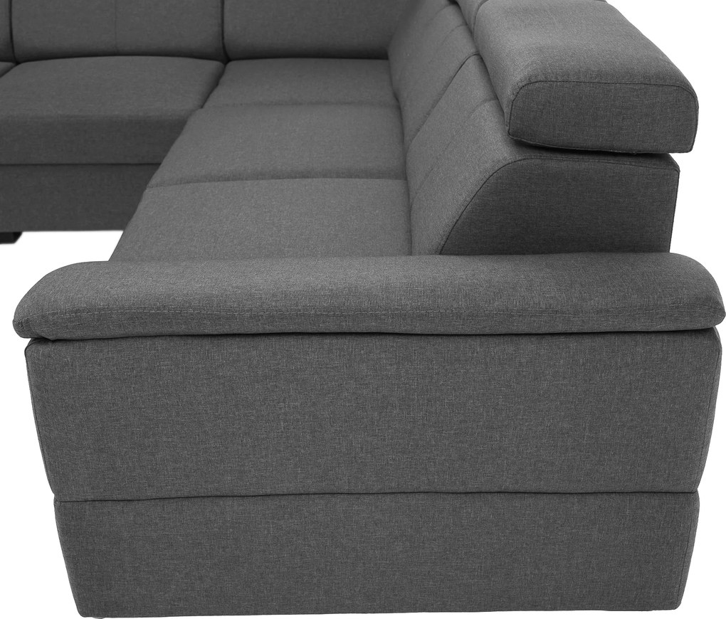 Sarok ülőgarnitúra, szürke, SEGORIA LUX