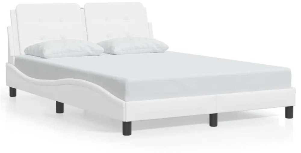 fehér ágykeret LED-ekkel matrac nélkül Zadar 140 x 200 cm