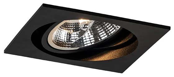 6 db beépíthető, állítható, fekete szögletes spotlámpa szett - Chuck 111