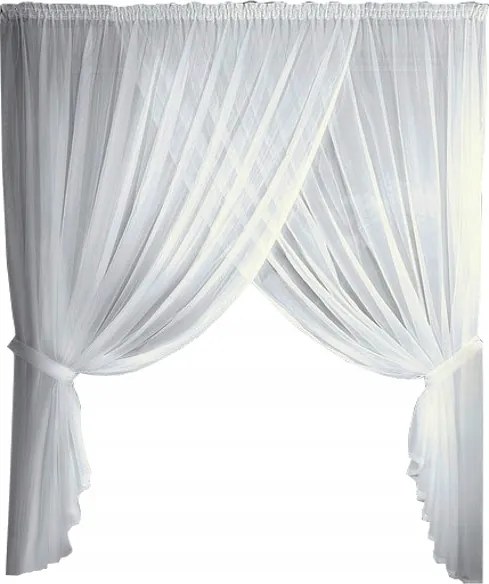 Fátyol dekoráció Prémium kész függöny fátyol 400x170 magasság fehér függöny