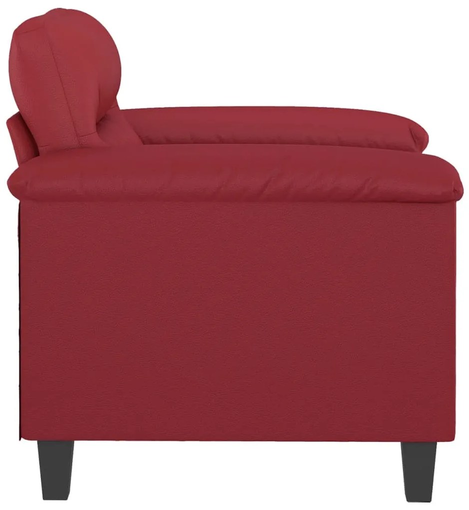 bordó műbőr kanapéfotel 60 cm