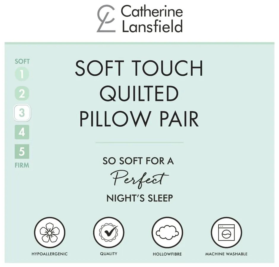 Párna 2 db-os 74x48 cm Quilted Comfort Embossed – Catherine Lansfield