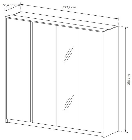 Ruhásszekrény Danton 220 (tükörrel) (bézs). 1071333