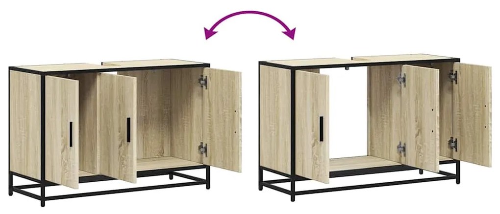 sonoma tölgyfa fürdőszobai mosdószekrény 90 x 33 x 60 cm