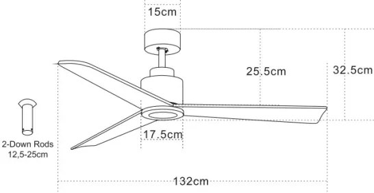 Zambelis 19136-B - Mennyezeti ventilátor + távirányítás