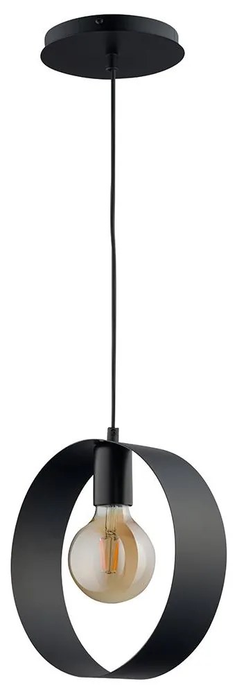 Csillár zsinóron HAPPY 1xE27/60W/230V fekete