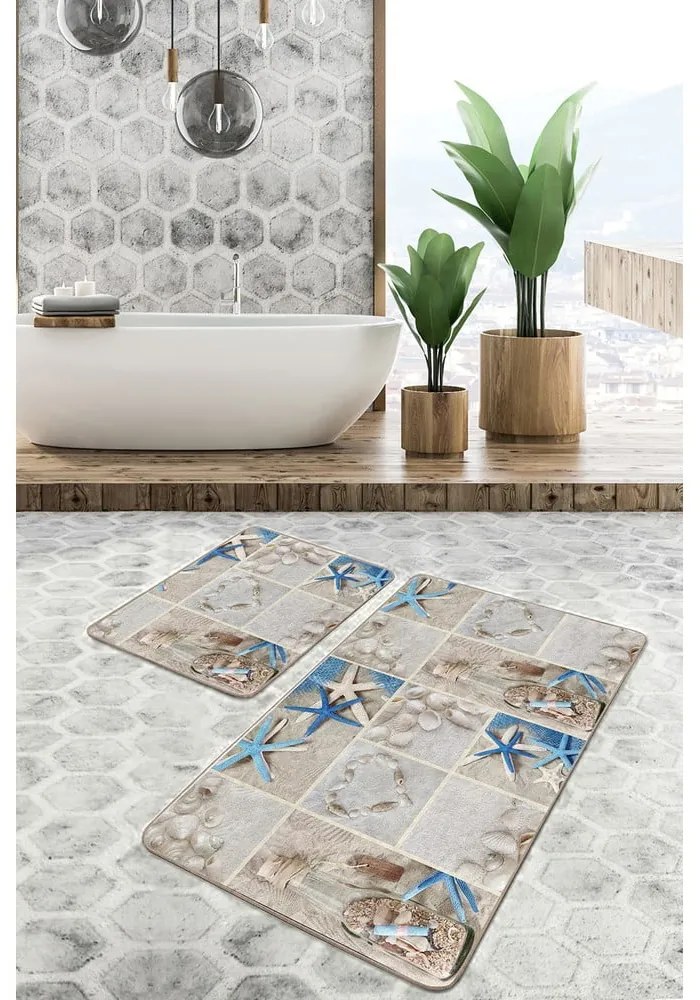 Bézs fürdőszobai kilépő szett 2 db-os 60x100 cm – Mila Home