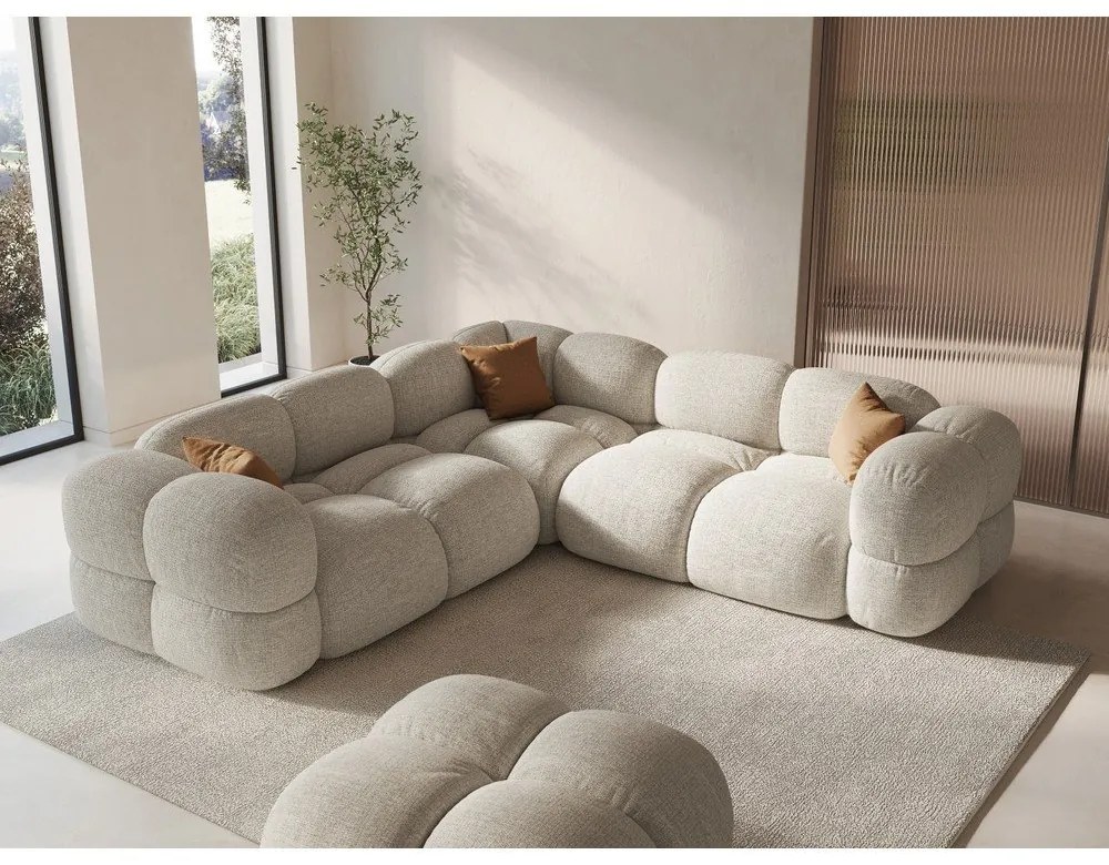 Bézs sarokkanapé Loretto – Cosmopolitan Design