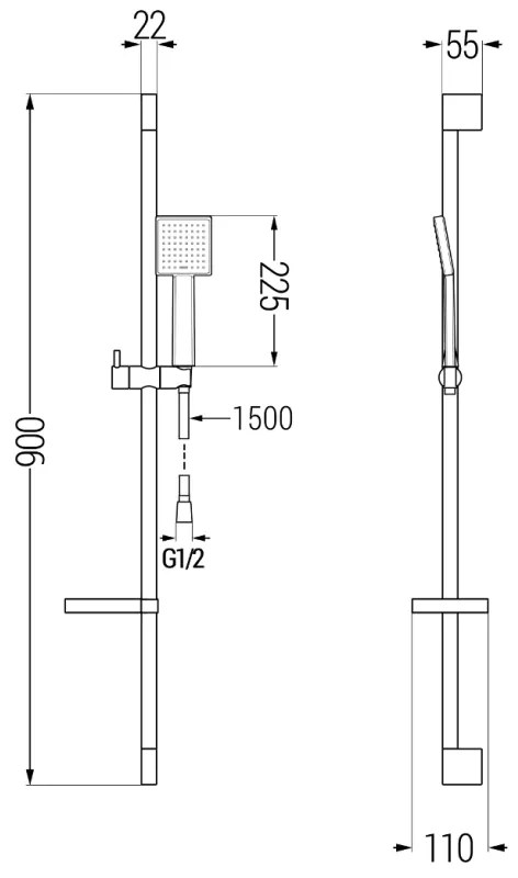 Mexen zuhanygarnitúra DS45, króm, 785454583-00