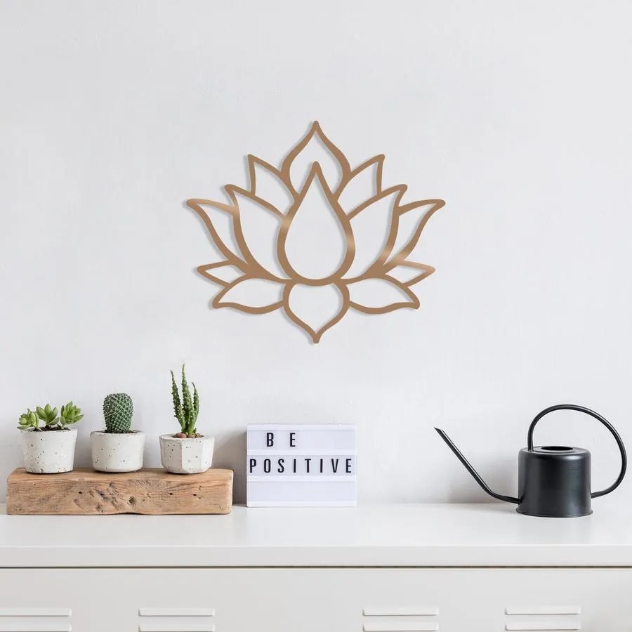 Fém fali dekoráció, Lotus Flower 1 - Copper