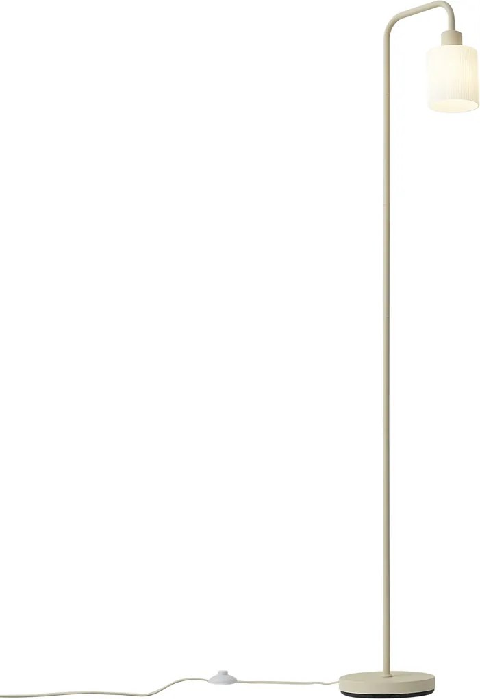 Scandinavische vloerlamp beige met wit glas - Wisp