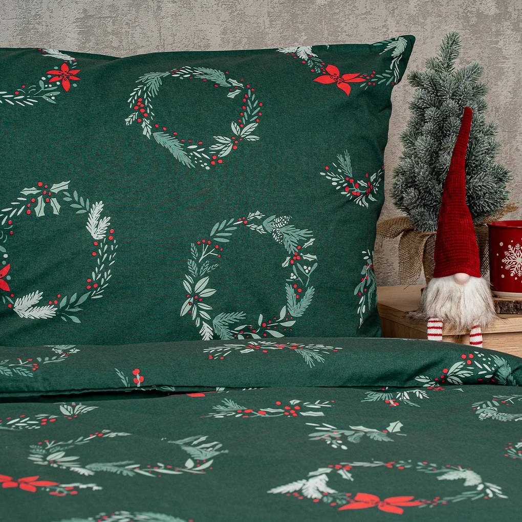 4Home Poinsettia karácsonyi pamut ágyneműhuzat, 140 x 220 cm, 70 x 90 cm, 140 x 220 cm, 70 x 90 cm