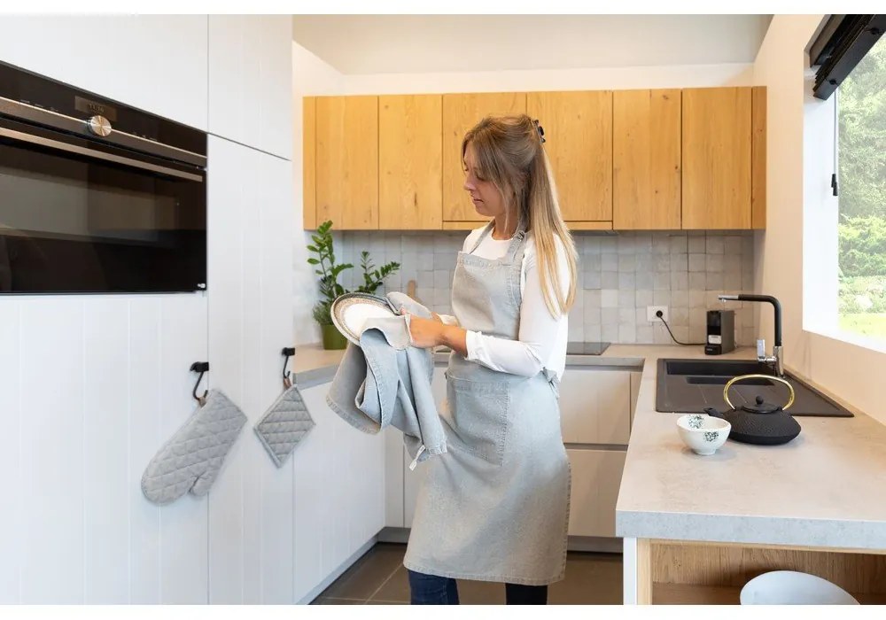 2 db szürke pamut konyhai edényfogó, 20 x 20 cm - Tiseco Home Studio