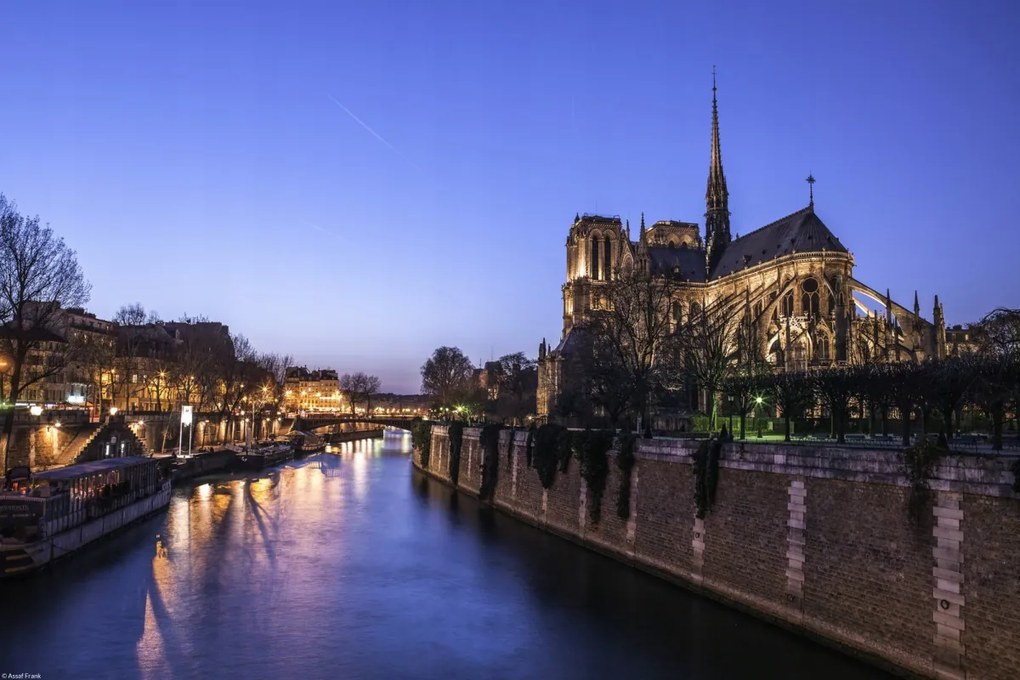 Poszter 45x30cm Notre-Dame de Paris éjszaka 2, Assaf Frank