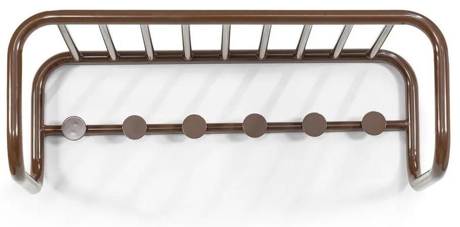 Sötétbarna fém fali fogas polccal 72 cm Retro – Spinder Design