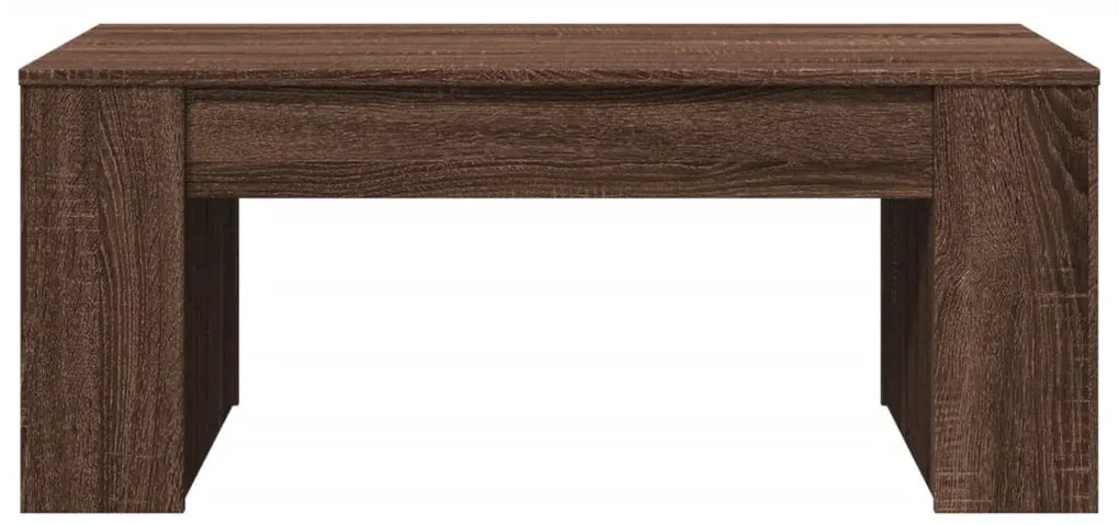 Barna tölgyszínű szerelt fa dohányzóasztal 102 x 55 x 42 cm