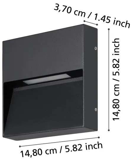 Eglo 900889 - LED Kültéri fali lámpa MARUGGIO LED/4,8W/230V IP65