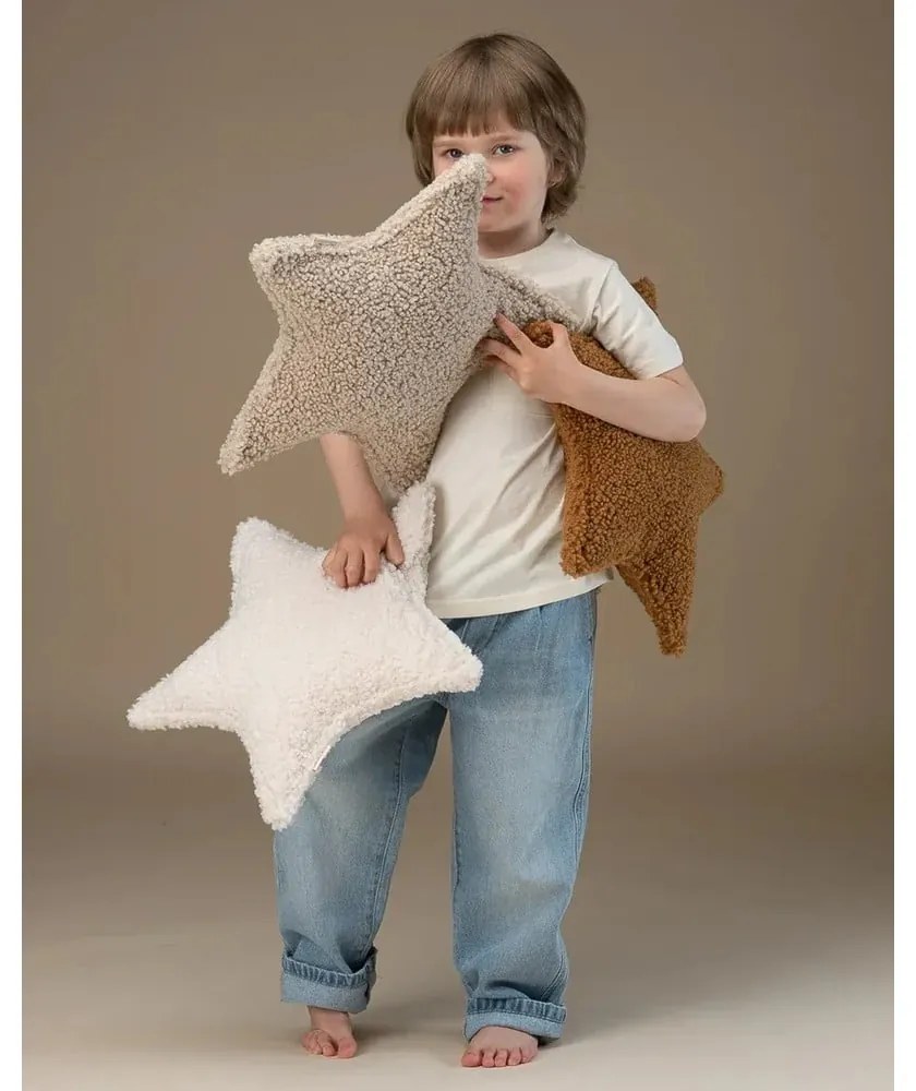 Krémszínű buklé párna gyerek kanapéhoz Star – Wigiwama