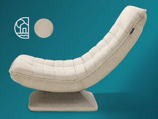 Casaria® Relaxációs fotel - krémszínű