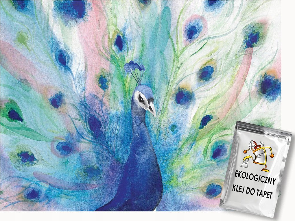 Fotótapéta Flizelina Akvarell Természet Madár Páva Elegancia Boho 400x280 ragasztó