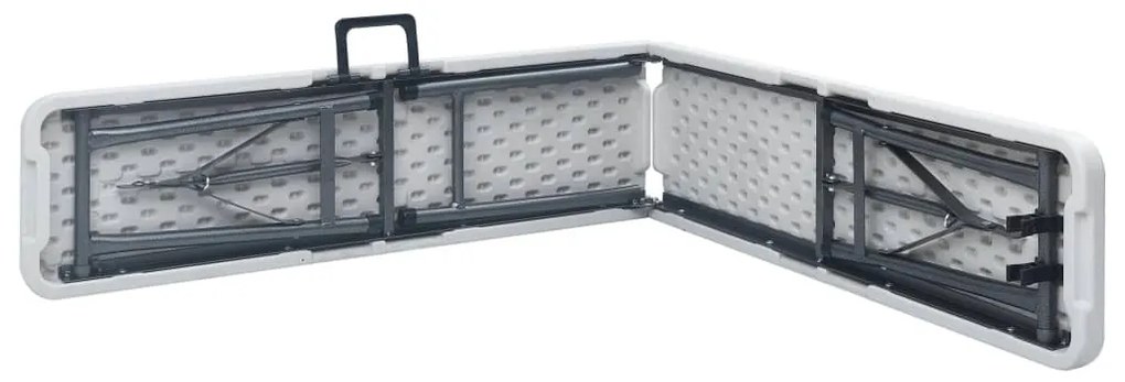 2 db fehér összecsukható HDPE kerti pad 180 cm