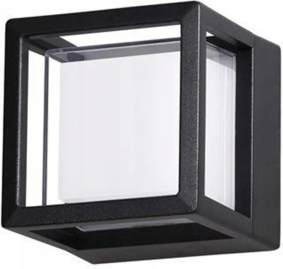 Nova Luce kültéri fali lámpa, Agosto, fekete alumínium és akril diffúzor