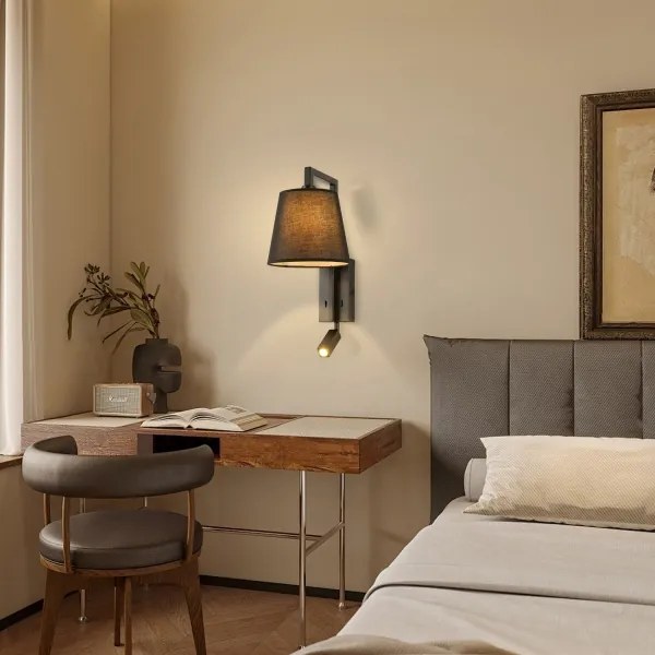 Brilagi - LED Fali lámpa RAYA 1xE14/40W/230V + LED/3W fekete