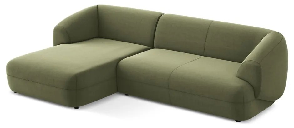 Zöld bársony sarokkanapé (bal oldali) Moana – Makamii