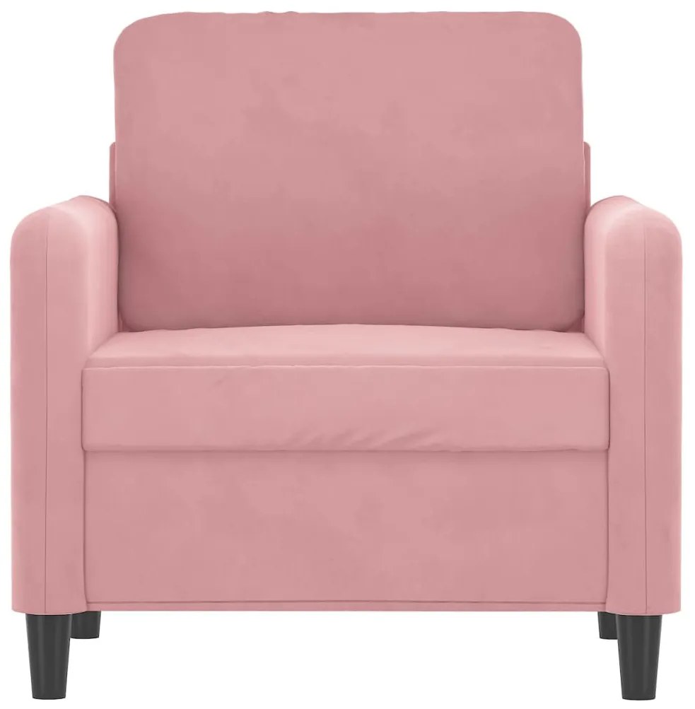 rózsaszín bársony kanapéfotel 60 cm
