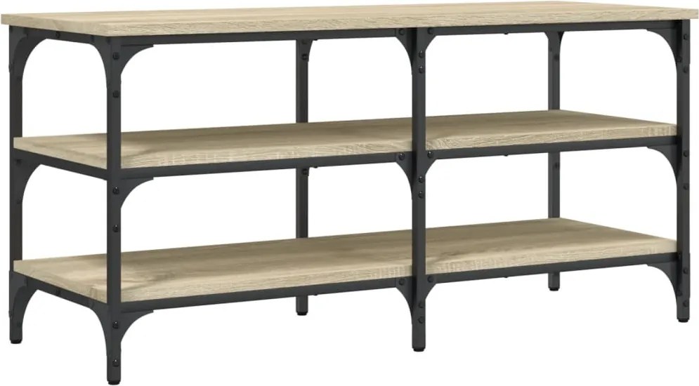 vidaXL sonoma tölgy színű szerelt fa cipőpolc 100 x 38,5 x 49 cm