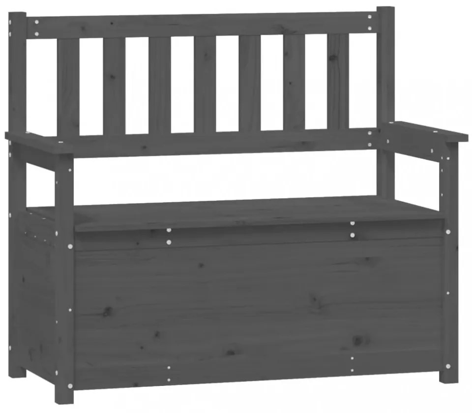 szürke tömör fenyőfa pad 112,5 x 51,5 x 96,5 cm