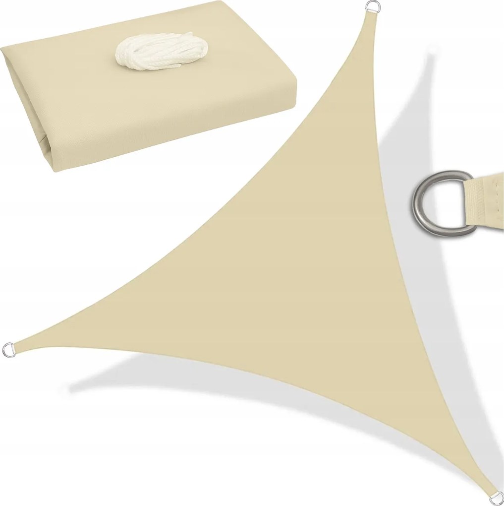 Kerti Napvitorla Vízálló 3x3 Háromszög Bézs Árnyékoló
