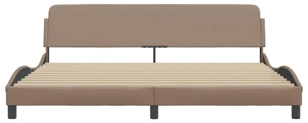 cappuccino színű műbőr ágykeret Dover 200x200 cm