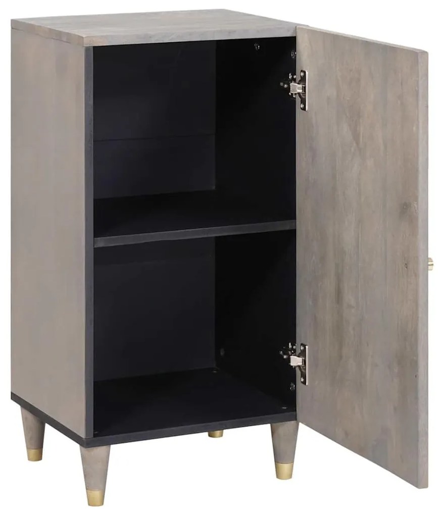 Széf polcokkal Szürke és Arany 40 x 33.5 x 75 cm Tömör mangófa