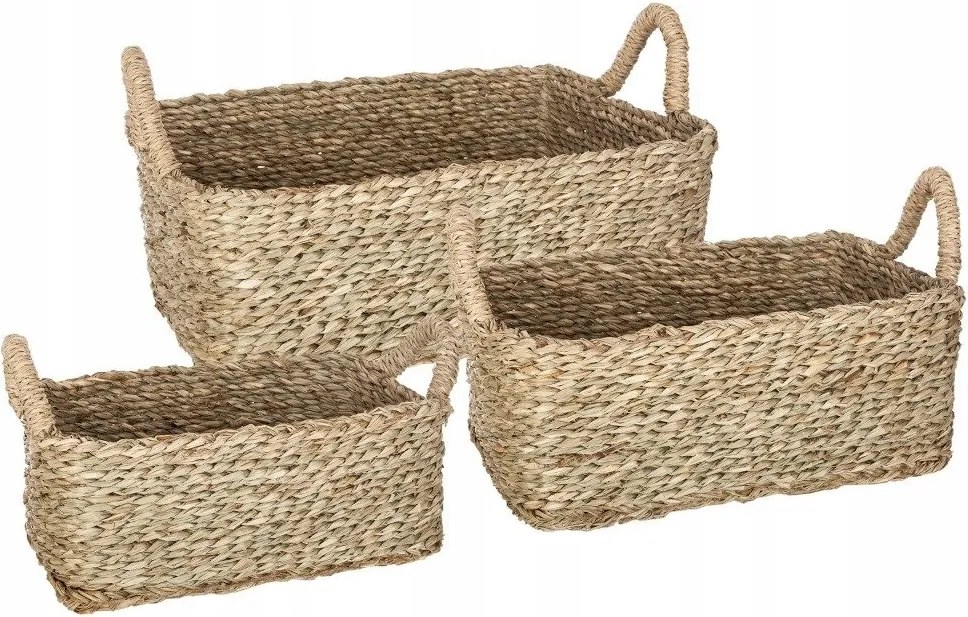 Tengeri Fű Kosár Boho Kosár x3