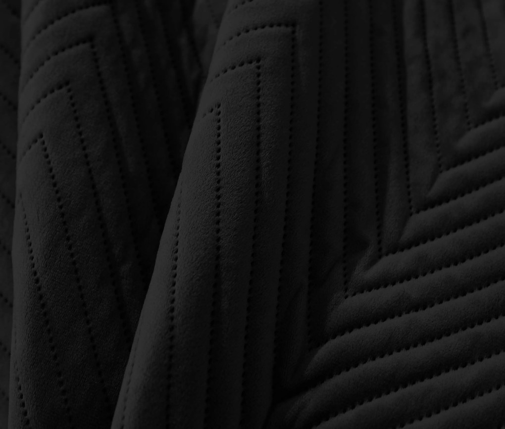 Fekete bársony ágytakaró mintával ARROW VELVET Méret: 170 x 210 cm