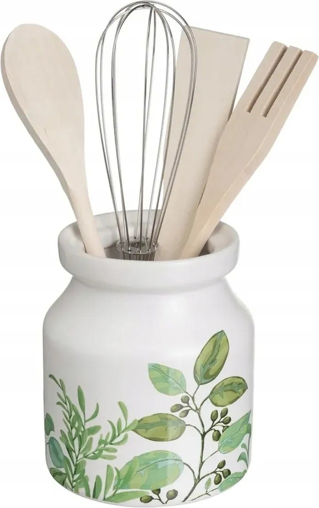 Konyhai Eszköz Készlet Tartóban Habverő Kanál Konyhai Lapát Rusztikus