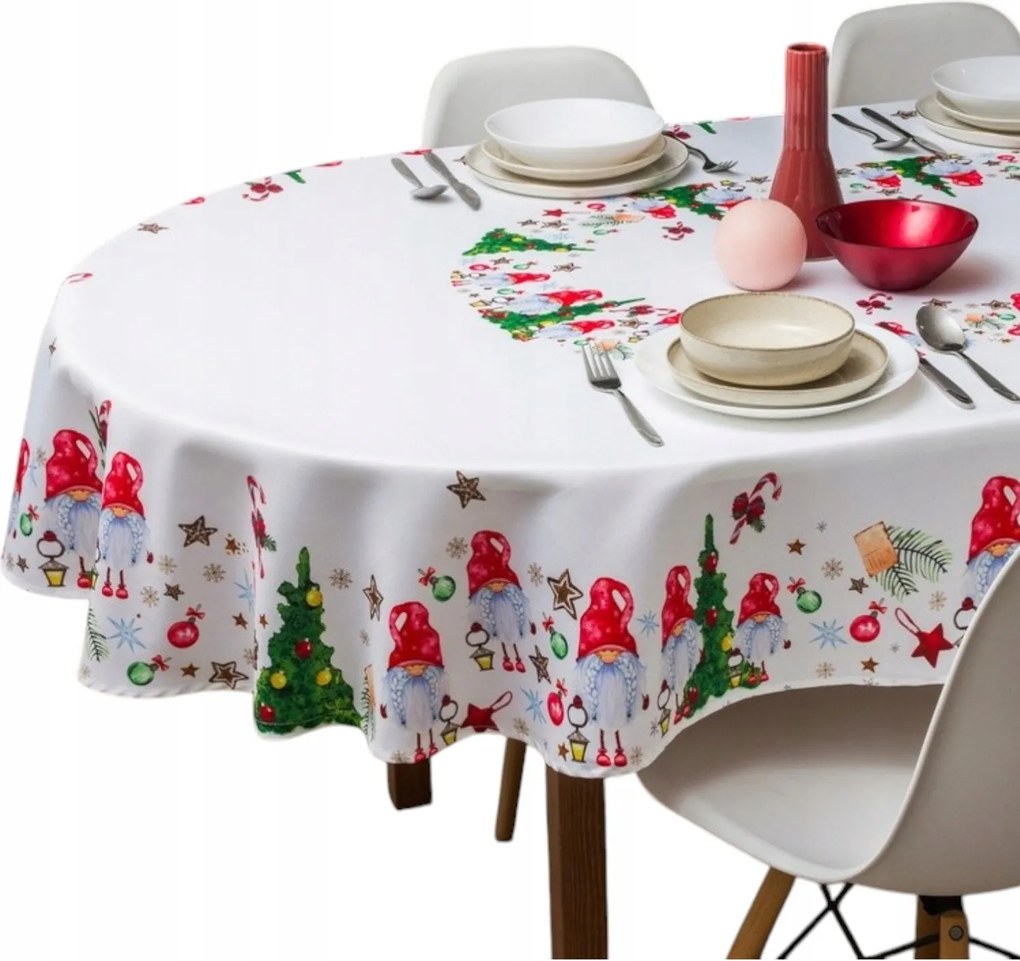 Karácsonyi Abrosz Ovális fehér foltálló karácsonyi 130x180 ovális