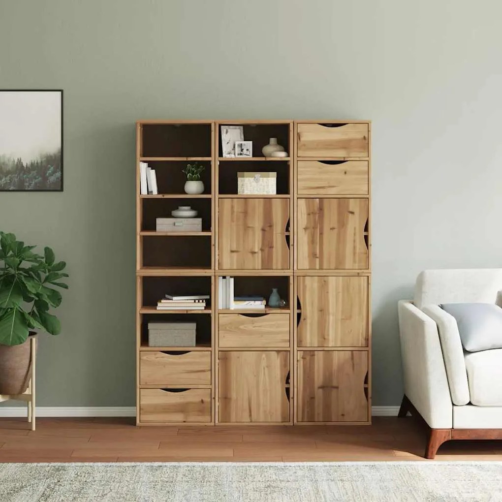 6 db tömörfa fenyőfa oldalsó szekrény ODDA 40x24x79 cm
