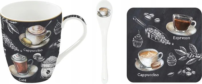 Porcelán Kávéscsésze Teáskanál Parafa Alátét Barista