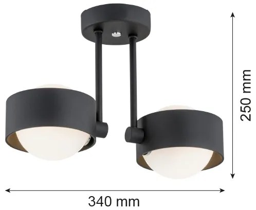 Argon 7089 - Csillár rúdon MASSIMO PLUS 2xG9/6W/230V fekete