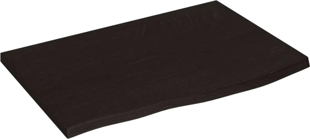 vidaXL sötétbarna kezelt tömör fa fürdőszobai pult 60x40x2 cm