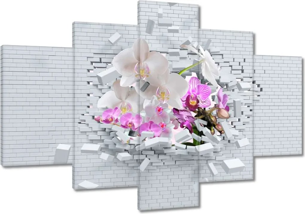 Vászonkép 120x80 Orchidea a falon Virágok