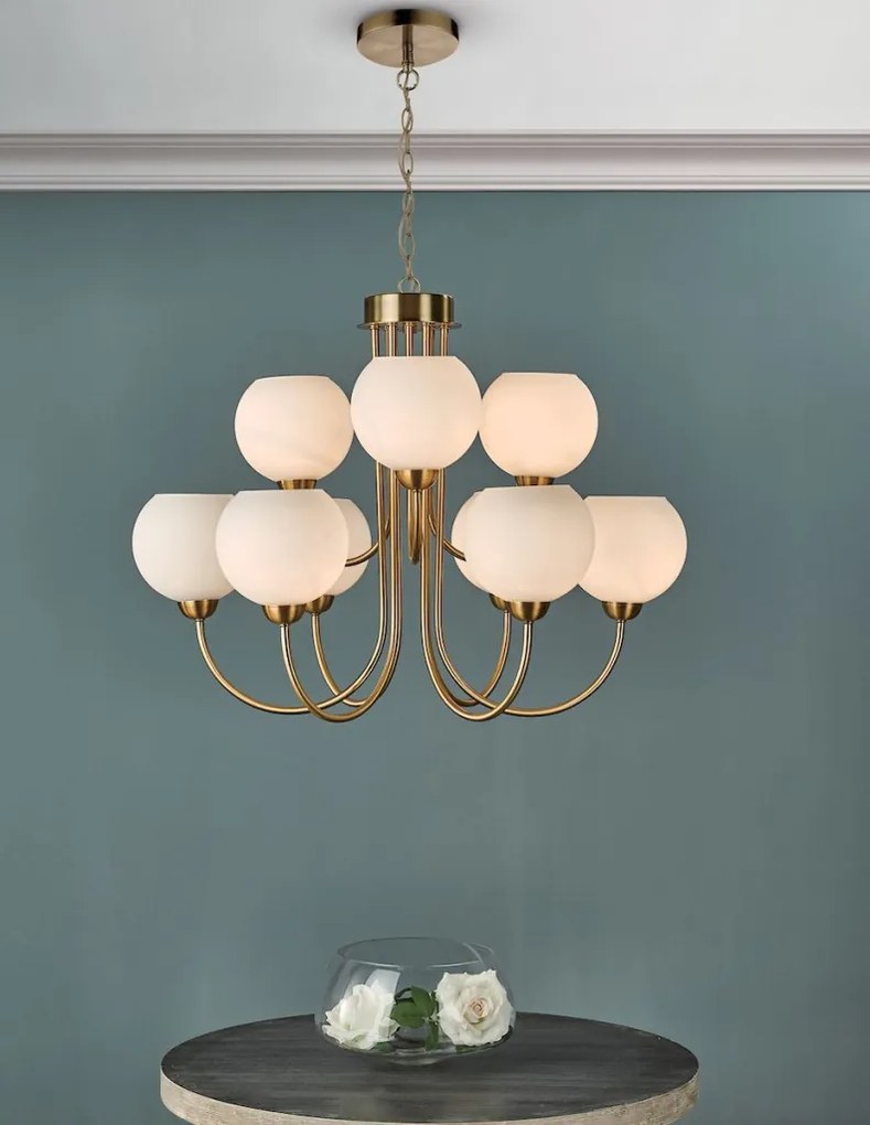 DAR LIGHTING IND1335 IDINA Glamour Csillár Sárgaréz, Opál E14 IP20